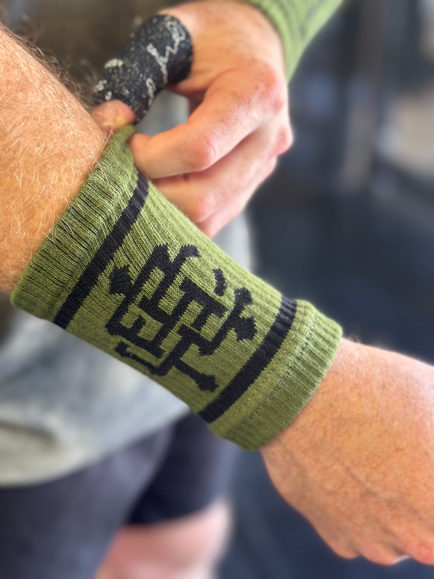 Logo Wrist Sweat Bands- Army Green