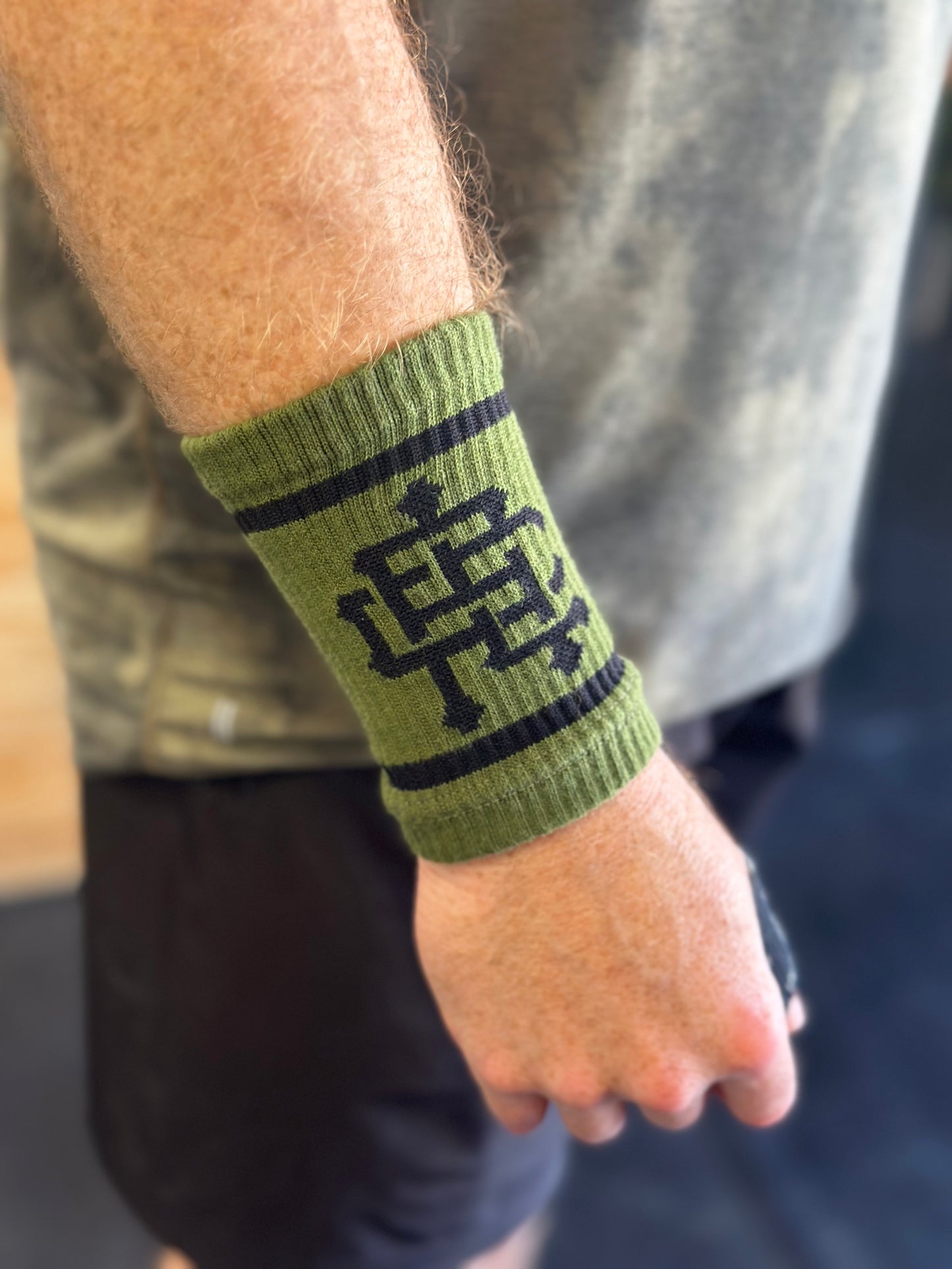 Logo Wrist Sweat Bands- Army Green