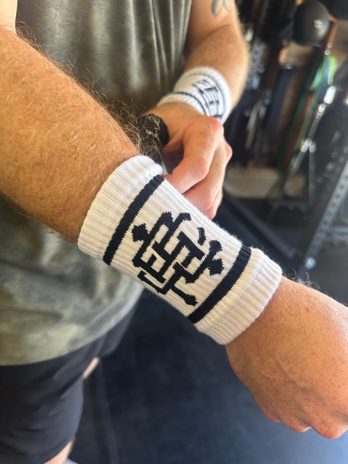 Logo Wrist Sweat Bands- White