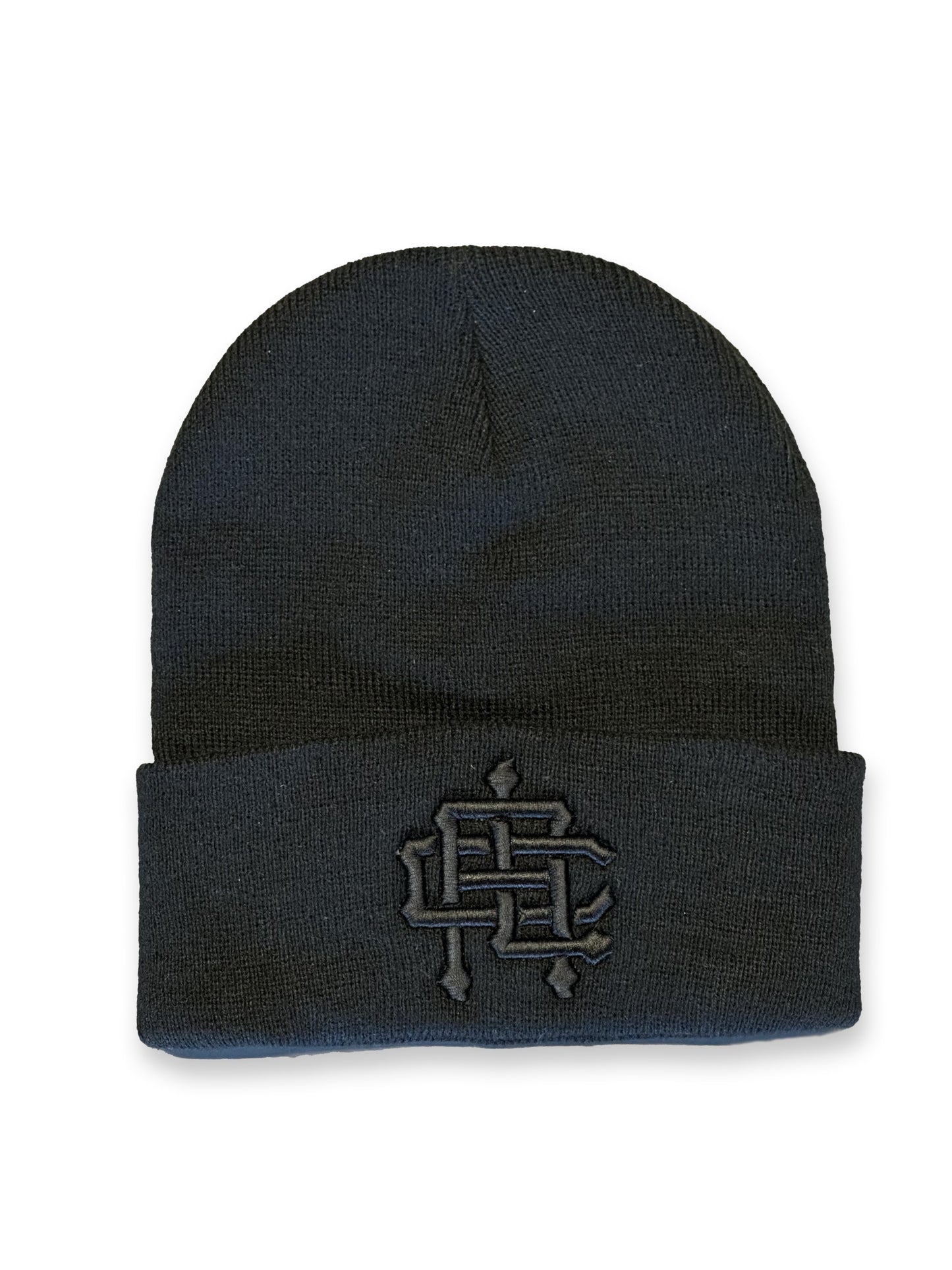 Monogram Logo Beanie- Black